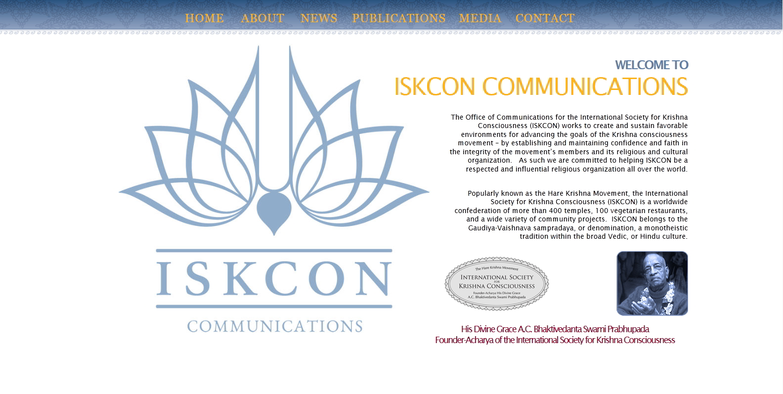 The ISKCON Communications homepage