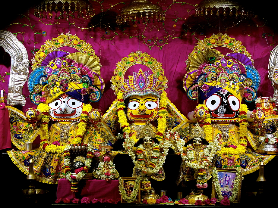 ISKCON Bangalore's beautiful Sri Sri Jagannath, Baladeva and Subhadra, who will be installed in the new temple