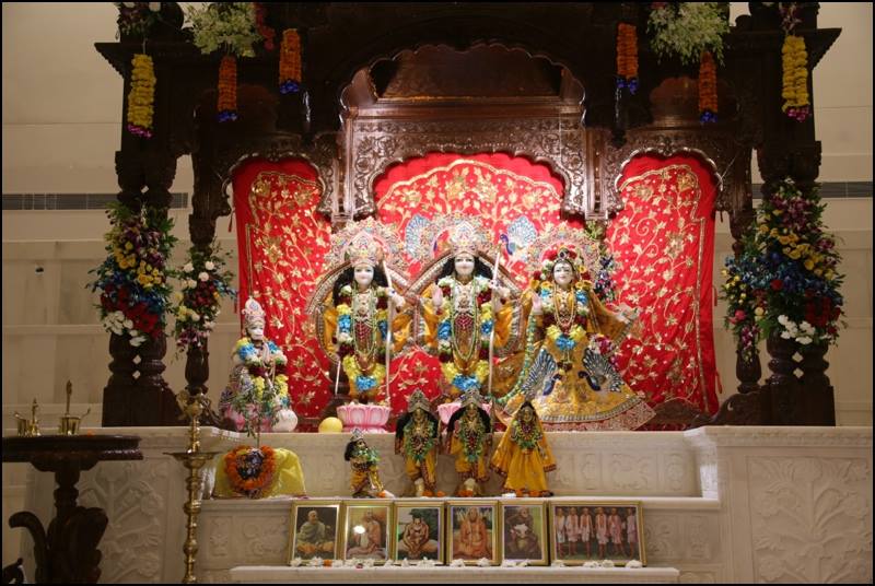 Sri Sri Sita Rama, Lakshman and Hanuman on their beautiful new altar